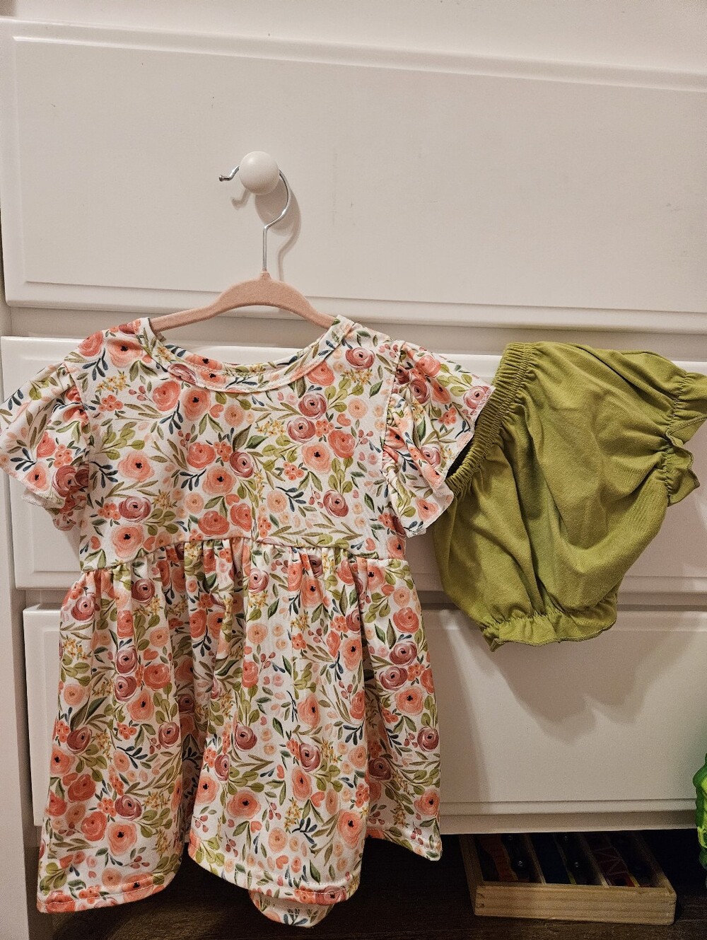 Abby & Evie Floral Dress & Bloomers- size 24m